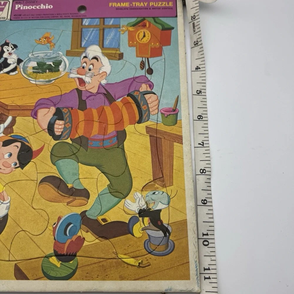 Vintage 1973 Walt Disney Pinocchio and Friends Frame Tray Puzzle‎ 4510E